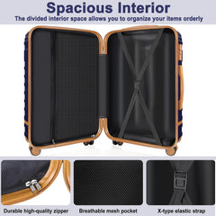 5 Piece Luggage Sets and Travel Duffel Bag, ABS Hardshell Hardside Checked Luggage with TSA Lock and Double Spinner Wheels Suitcase, Deep Blue