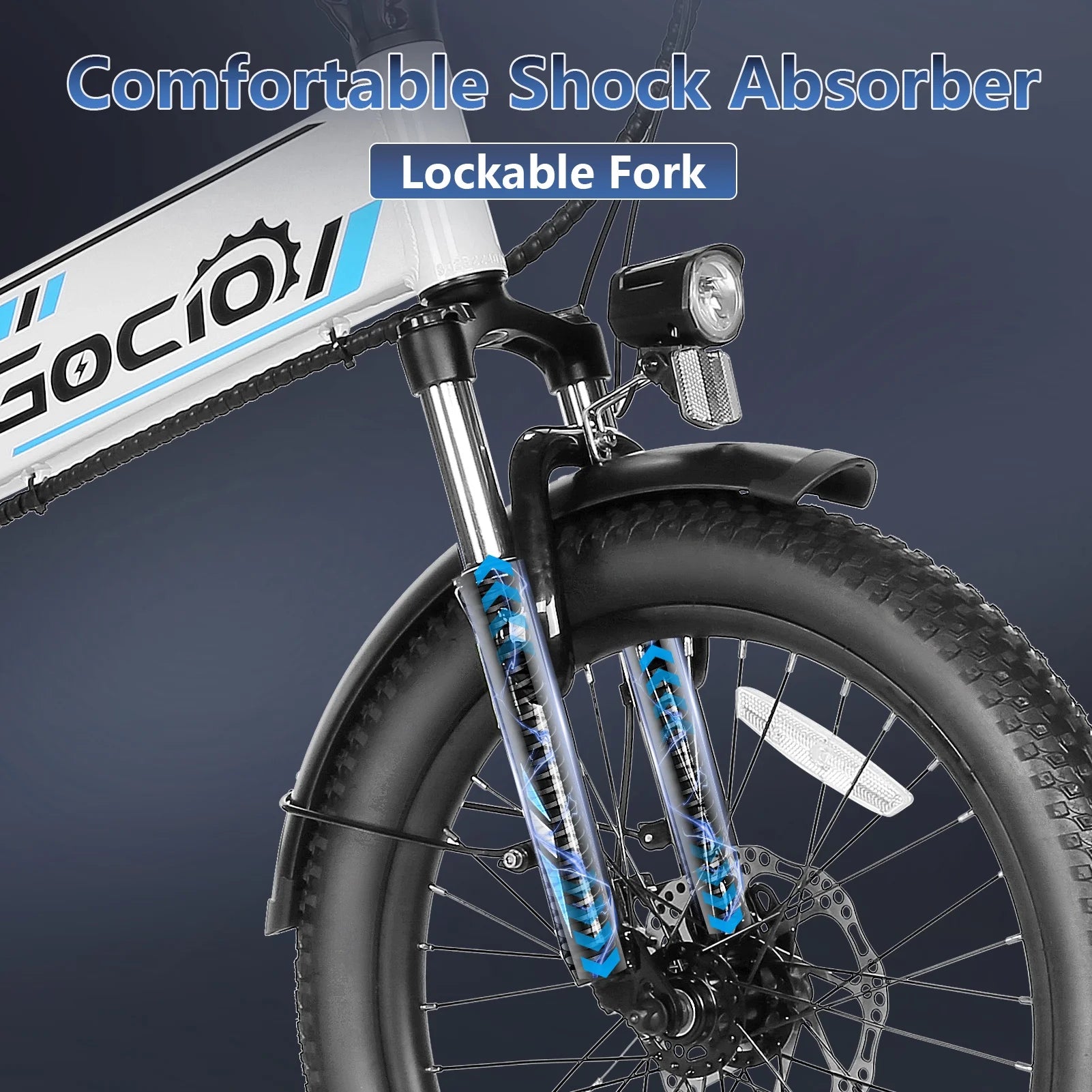 Gocio Foldable Electric Bike for Adults, Peak 750W Electric Mountain Bicycles, 20" * 2.4" Fat Tire Electric Bicycle, 375wh 48V Removable Lithium - Ion Battery, Urban Commuter Ebike Man Woman UL2849
