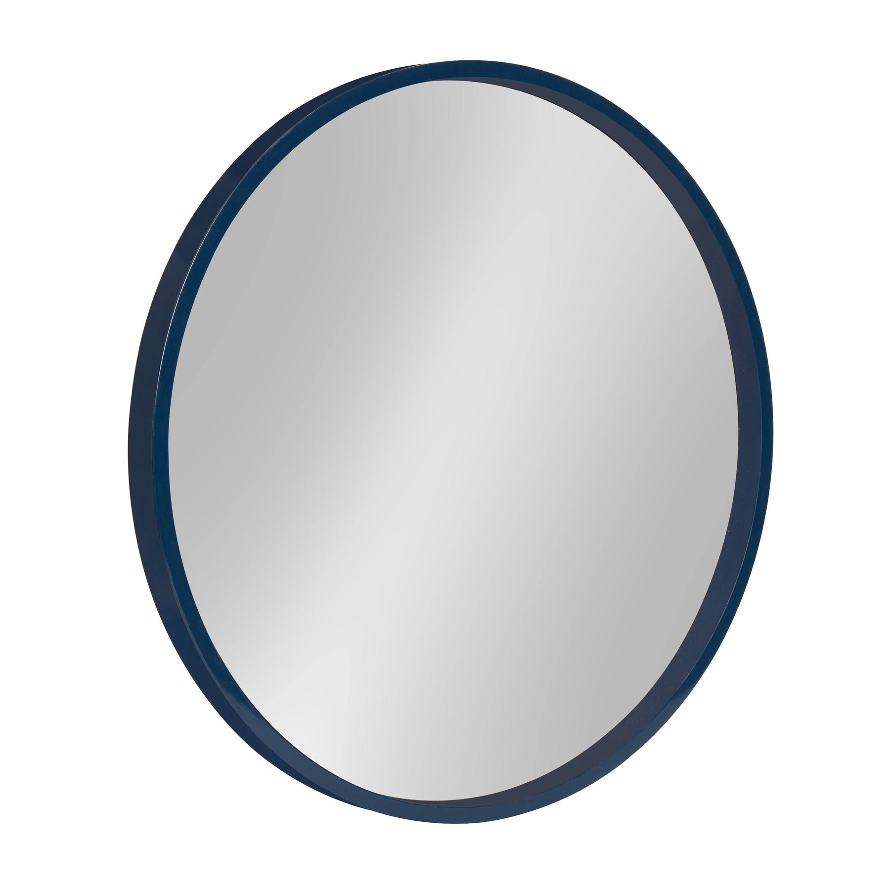 Kate and Laurel Travis Round Wood Wall Mirror, 21.6" Diameter, Navy Blue, Modern Wall D��cor Accent