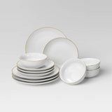 12pc Christmas Dinnerware Set Gold - Threshold