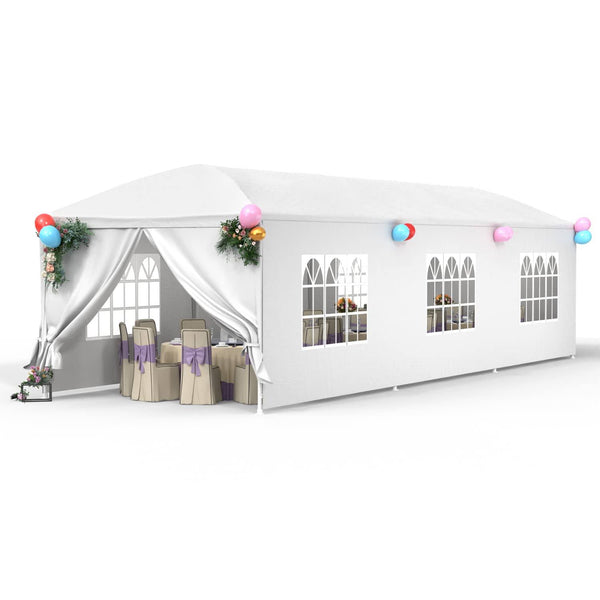FDW 10x30 Party Tent Wedding Patio Gazebo Outdoor Carport Canopy Shade with Side 8 Removable Walls