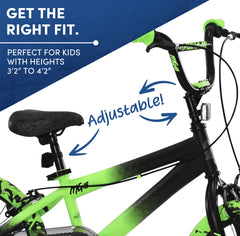 Bicycles 18" Madd Gear MG18 BMX Boy'S Bike, Black and Green
