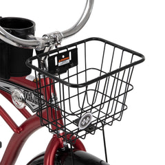 26" Huffy Nel Lusso Beach Cruiser Bike, Basket, Cargo Rack, Red, Ages 12+