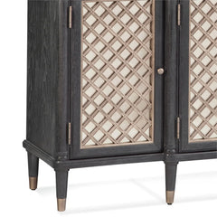Bassett Mirror Groveland 6 - Shelf Wood Server with Metal Accents in Black