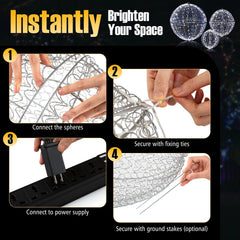 Tangkula 3 Pack Christmas LED Light Balls for Tree