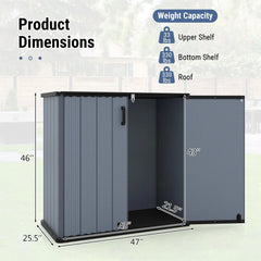 Tangkula 23.5 Cu.ft Outdoor Storage Box with Floor & Lockable Door