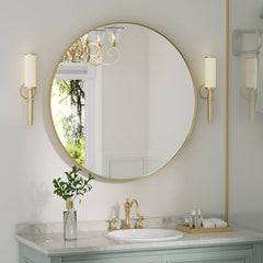 24 in. W x 24 in. H Medium Round Mirror Metal Framed Wall Mirrors Bathroom Vanity Mirror Decorative Mirror in Black