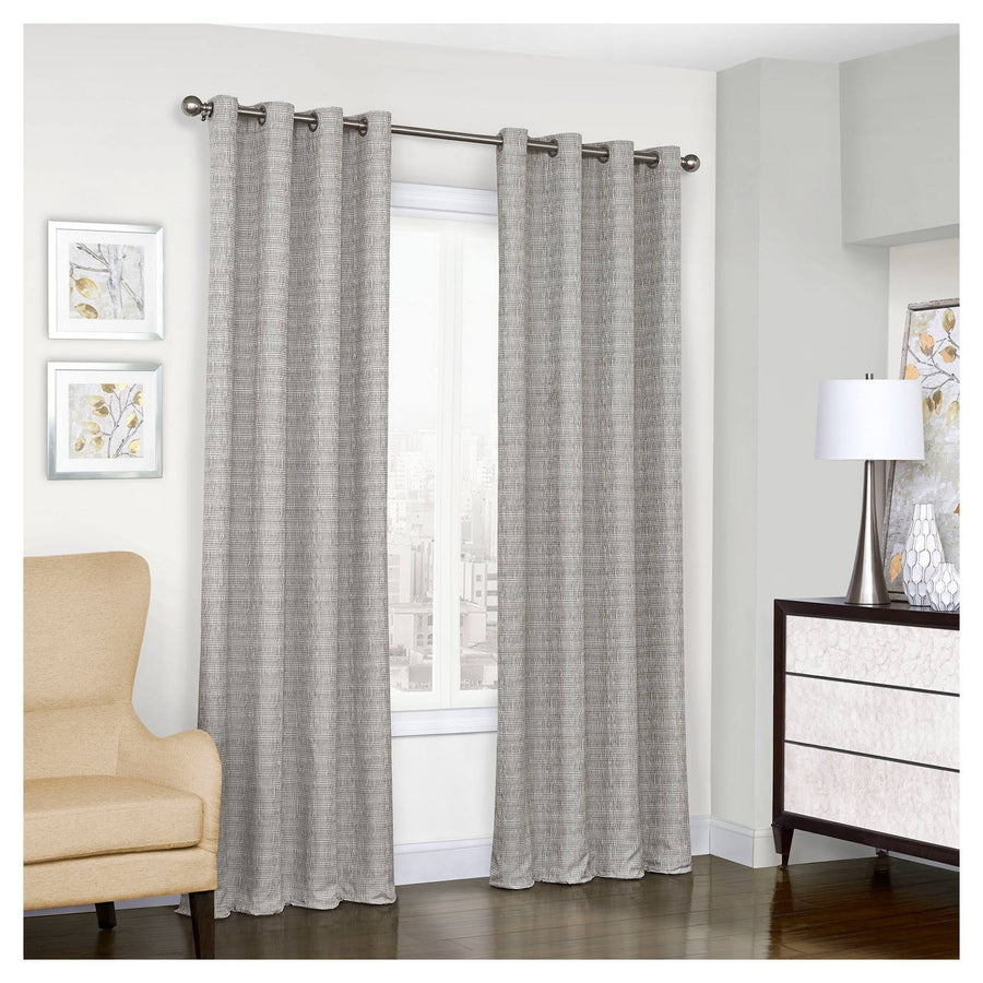 Eclipse Trevi Blackout Grommet Window Curtain Panel - 63 Inches - Grey