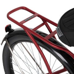 26" Huffy Nel Lusso Beach Cruiser Bike, Basket, Cargo Rack, Red, Ages 12+