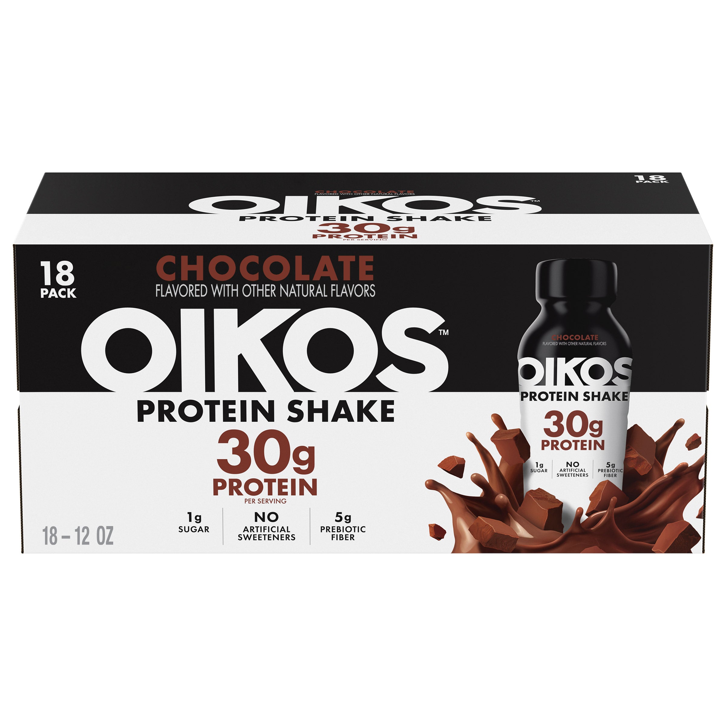 Oikos 30g Chocolate Protein Shake, 12 Fl Oz, 18 - Pack