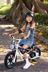 Droyd Weeler Electric Mini Bike - 24V 8ah Battery, 6 - 10 MPH, up to 8 Miles, LED Lights, Kids Ages 6+