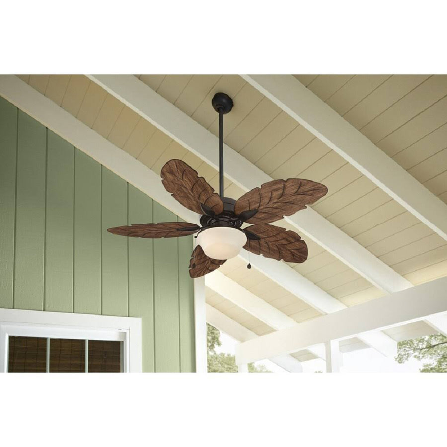 Harbor Breeze Waveport 52-in Weathered Bronze LED Indoor/Outdoor Ceiling Fan with Light (5-Blade)