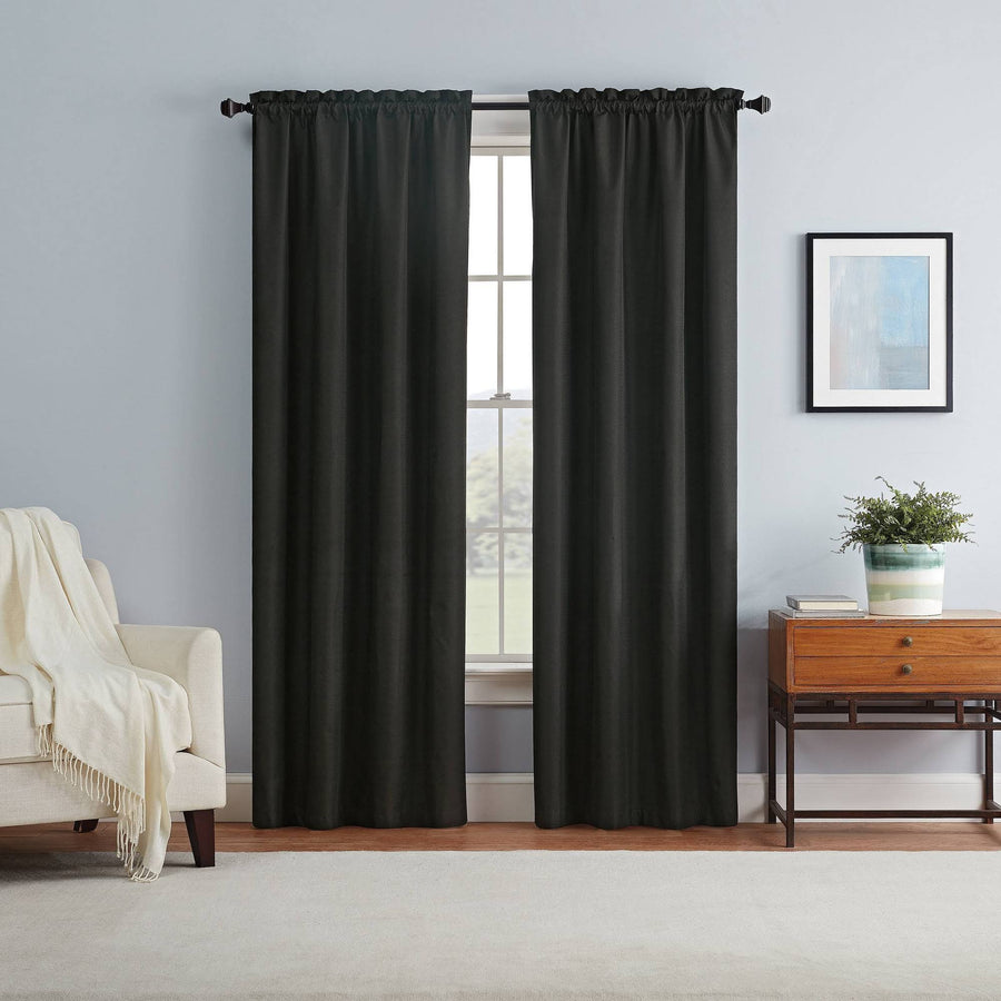 Eclipse Braxton Thermaback Window Panel, Black, 42" x 63"