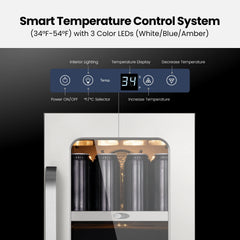 Whynter 15 in Beverage Refrigerator Cooler - 80 Can Mini Fridge with Glass Door for Soda Beer, 3 LED Compressor Fridge for Home Office Bar(3.0 Cu.ft)