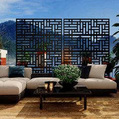 Accreate Decorative Wrought Privacy Screen - Easy Snap - Together Room Divider for Indoor/Outdoor Use, Breathable Wind - Resistant Partition with Anti - Tip Base (6x3.8ft)