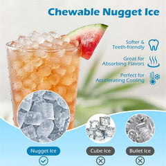 80 LBS/Day Nugget Ice Maker Countertop, Self-Dispensing Chewable Pellet Ice Machine with 7.5 LBS Storage & Auto Cleaning for Home, Office, Party, RV
