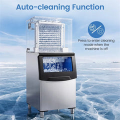 450 LBS/24H Commercial Split Ice Maker, Stainless Steel Ice Machine with 250 LBS Storage Bin, Self-Cleaning & Air Cooled for Restaurant Bar Cafe Hotel
