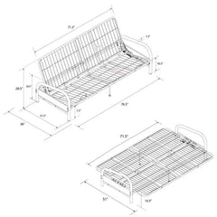 DHP Vermont Metal Futon Frame, Black