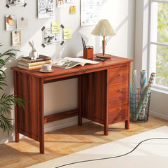 Computer Desk Study Writing Desk Home Office Workstation with 3 Drawers Black