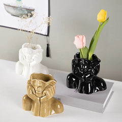 Modern Ceramic Flower Vase – Decorative Desktop & Floor Home Decor Pot