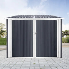 6.3' x 6.1' Outdoor Storage Shed Clearance, Metal Outdoor Storage Cabinet with Double Lockable Doors, Waterproof Tool Shed, Stores 4 Bikes, Backyard Shed for Garden, Patio, Lawn