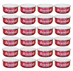 Beurdell Canned French Butter - 100% Natural Salted Pasteurized Real Butter | Long Shelf Life Emergency Survival Food | Great for Cooking, Baking, RV & Camping | Pull Top Lid | Pack of 24 | France