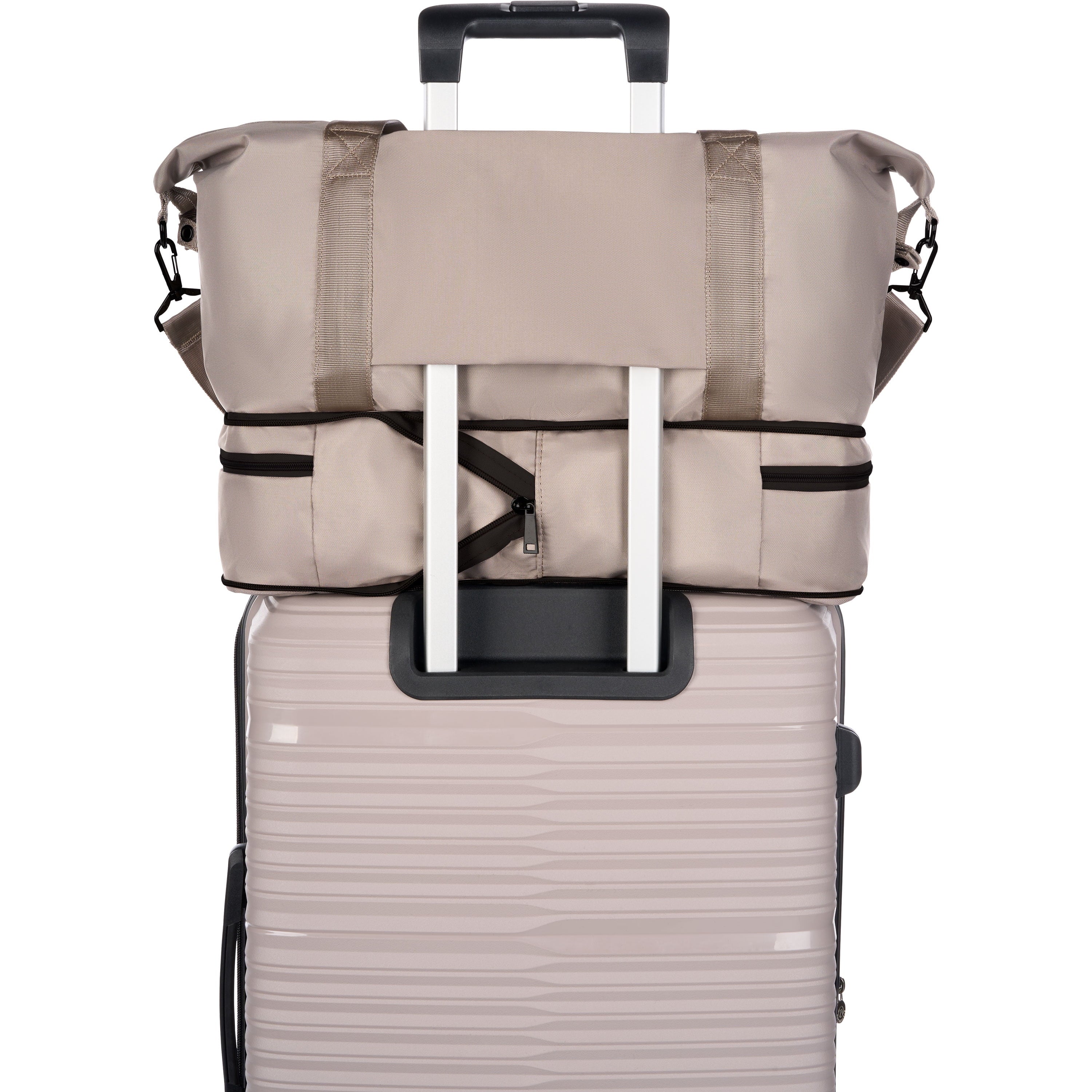 Protege 3 - Piece Luggage Set, Taupe Splash, 20 - Inch Carry on, 25 - Inch Checked Suitcase & Weekender Duffel