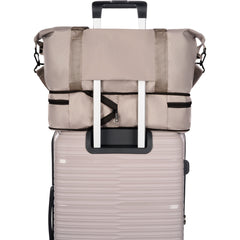 Protege 3 - Piece Luggage Set, Taupe Splash, 20 - Inch Carry on, 25 - Inch Checked Suitcase & Weekender Duffel