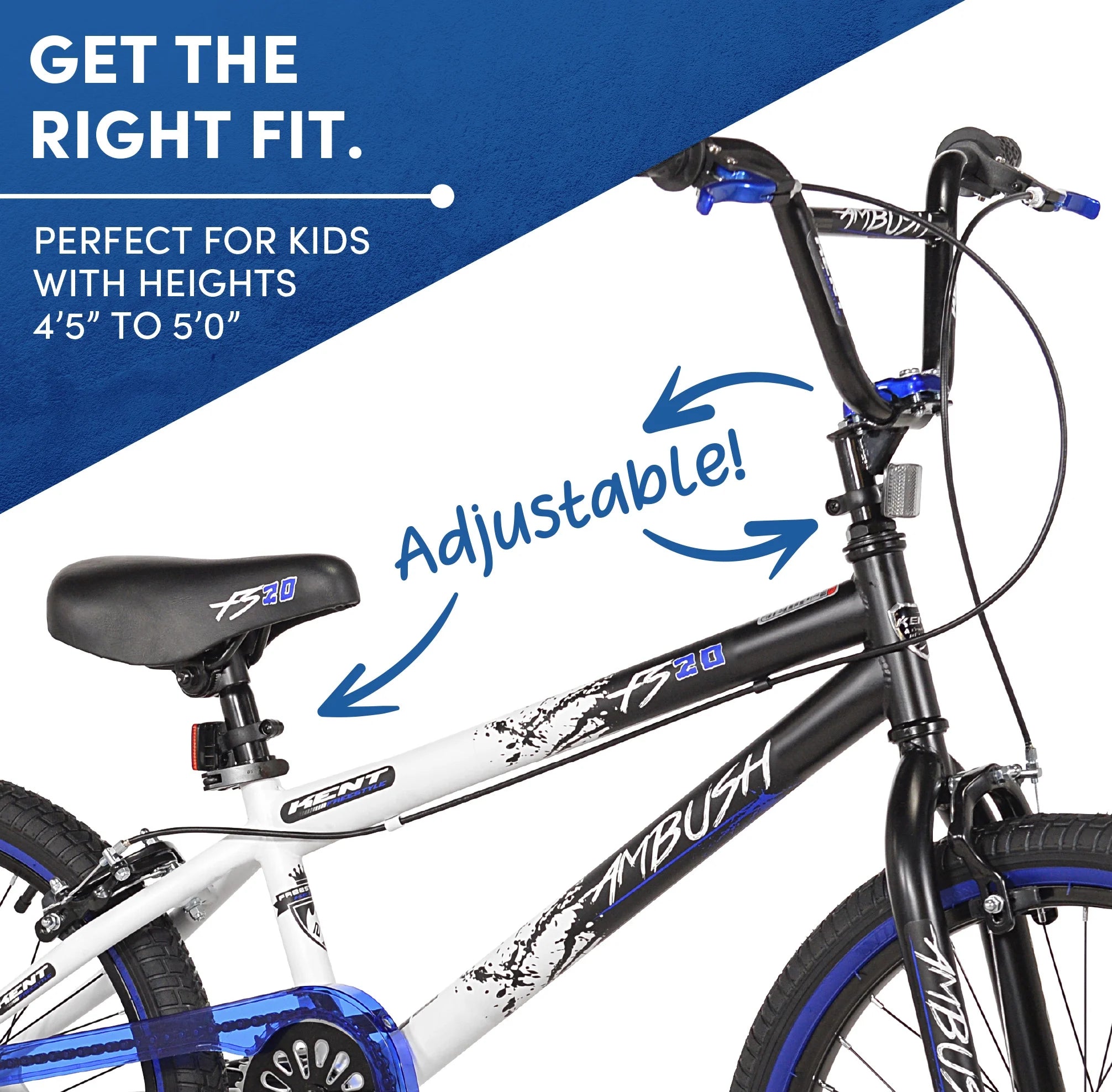 Bicycles 20" Boy'S Ambush BMX Bike, Black/Blue
