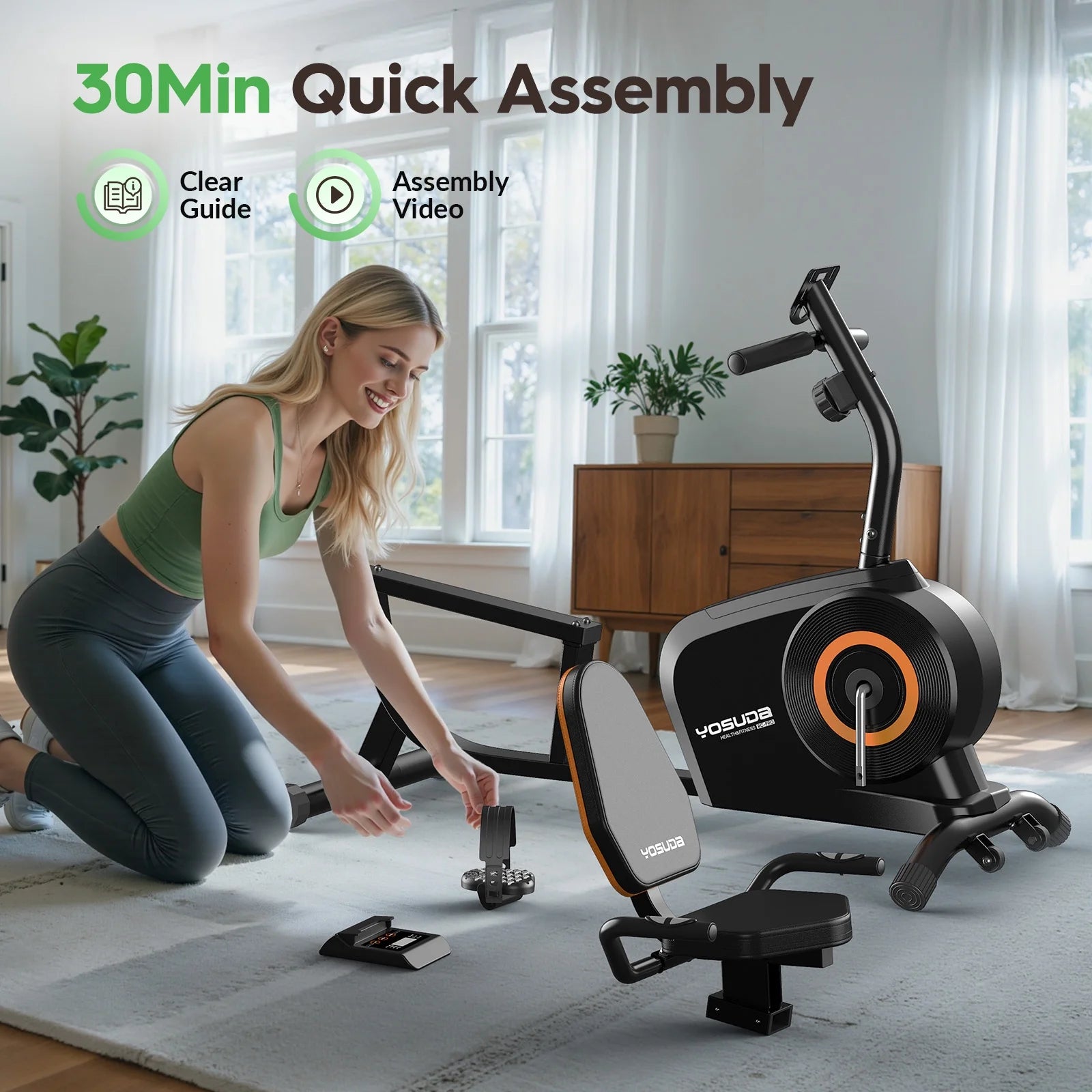 Yosuda Recumbent Exercise Bike for Senior for Home with 350 lb Capacity