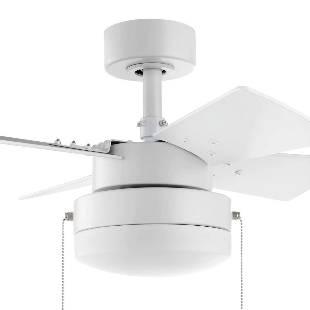 Hampton Bay YG922B-MWH Metarie II 24 in. Indoor Matte White Ceiling Fan with Light