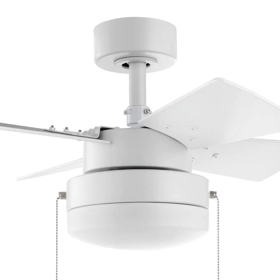 Hampton Bay YG922B-MWH Metarie II 24 in. Indoor Matte White Ceiling Fan with Light