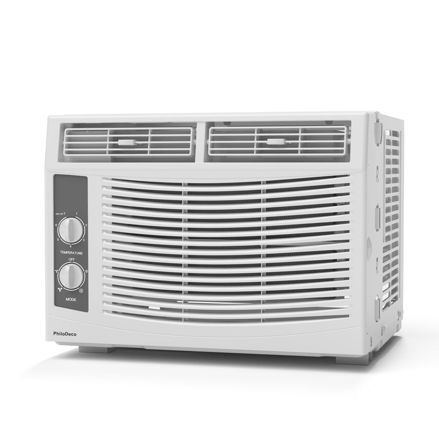 5000 BTU Window Air Conditioner Easy Cool - Capable of Cooling up to 150 Sq Ft. 2 Fan Speeds, 4 - Way Air Direction, Mechanical Control, Filter, for Small Room Air Conditioner, Small Ac Unit