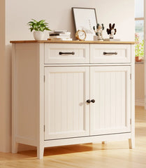 Coffee Bar, Lofka 42" Kitchen Storage Cabinet, Sideboard Buffet Cabinet with 8 Shelves, 1 Drawer