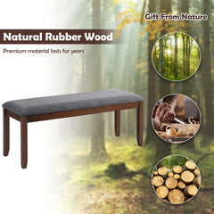 Costway Dining Bench Upholstered Entryway Bench Footstool Kitchen W/ Wood Legs