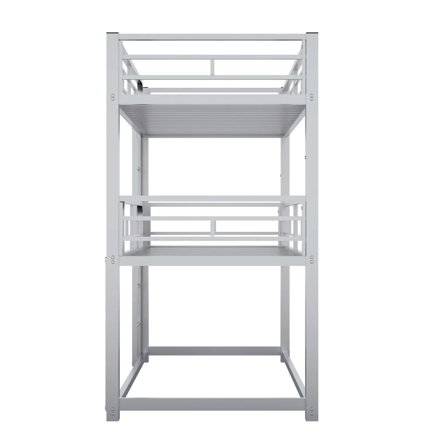 Harper & Bright Designs Metal Triple Bunk Bed Twin Over Twin Bunk Bed with Ladder and Safety Guardrail 3 Bunk Bed for Living Room Bedroom, Sliver