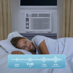 5000 BTU Window Air Conditioner Easy Cool - Capable of Cooling up to 150 Sq Ft. 2 Fan Speeds, 4 - Way Air Direction, Mechanical Control, Filter, for Small Room Air Conditioner, Small Ac Unit