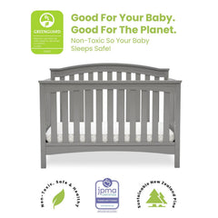 Delta Children Waverly 6 - in - 1 Convertible Baby Crib. Grey