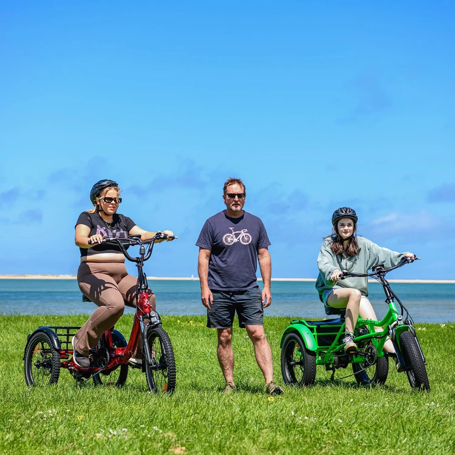 Addmotor M - 360II Semi - Recumbent Electric Trike, 85MI, Fat Tire 3 Wheel Electric Bike for Adults, 750W 48V 20ah Electric Tricycle for Seniors, 20" Electric Trike with Speed Differential, Green