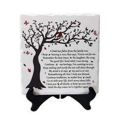 A Limb Has Fallen from The Family Tree Sympathy Plaque with Wooden Stand in Loving Memory of Loved Wall Decor Table Decor Bereavement Condolences