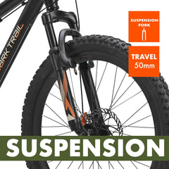 Ozark Trail 24" Glide Mountain Bike, 8 Speed, Black, Teen, Unisex