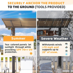 AECOJOY 16' x 10' Gazebo Outdoor Pergola for Patio,10x16 Pergola Carport