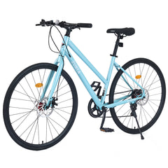 Outdoor Bike 7 Speed Hybrid Bike Disc Brake 700C Road Bike for Men Women'S City Bicycle, Mountain Bike for Outdoor