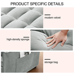 Convertible Sofa Bed, 3 - in - 1 Sleeper Sofa with Pull Out Bed, Sleeper Futon Couch Loveseat with Adjsutable Backrest and Pillows for Living Room, Black