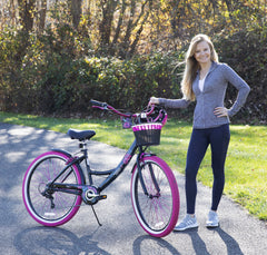 26" Susan G. Komen Cruiser Bike, Adult, Ages 12+, Black and Pink
