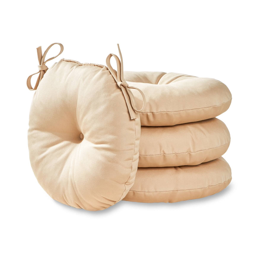 Greendale Home Fashions 15 in. Round Outdoor Bistro Chair Cushion Set of 4 Stone