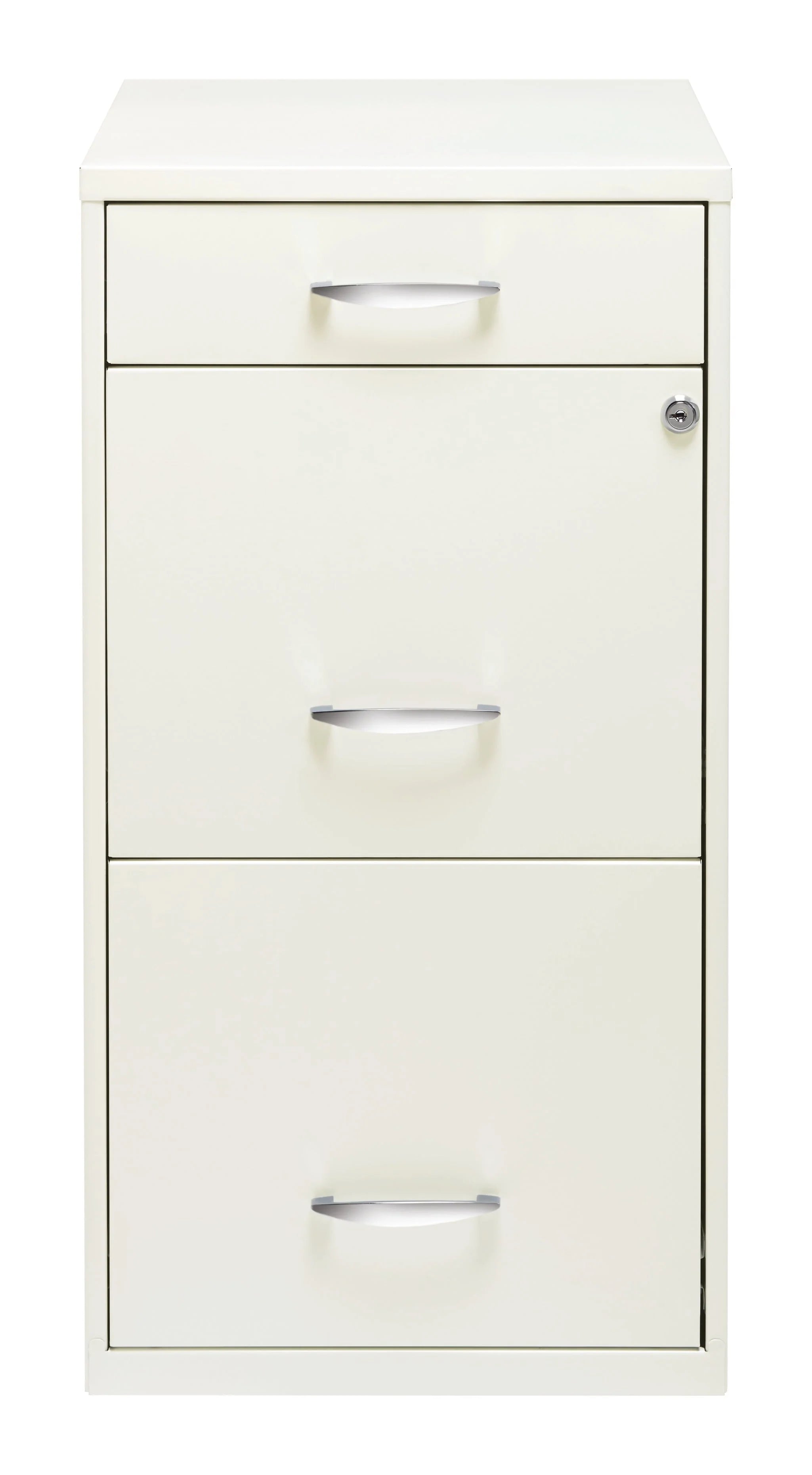 Space Solutions 3 Drawer Letter Width Vertical File Cabinet with Pencil Drawer, White