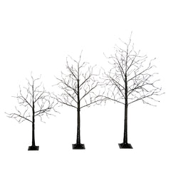 AECOJOY 3 Pac Christmas Tree with Purple Lights, 4FT 5FT and 6FT, Lighted Black Tree for Halloween Decoration