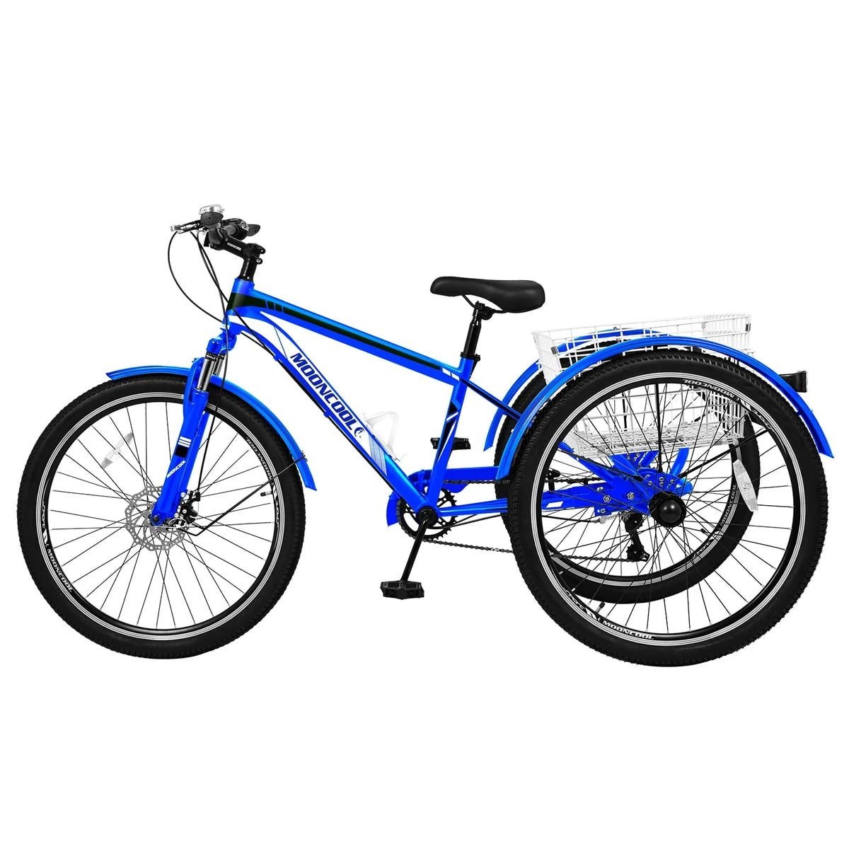 MOPHOTO 7 Speed 27.5" Adult Mountain Tricycle, Exercise Men'S Women'S Bicycle, 3 Wheel Cruiser Bike
