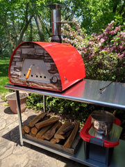 Authentic Pizza Ovens Maximus Portable Wood - Fired Pizza Oven - Red, Outdoor Pizza & Bread Oven